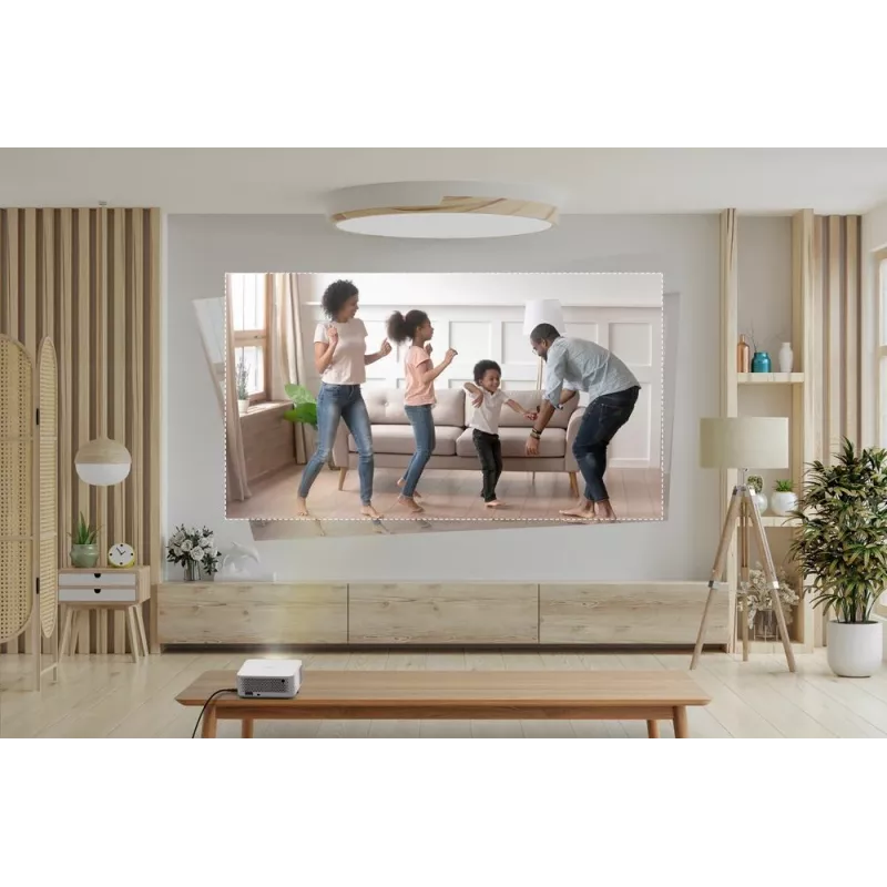 Optoma ML1080ST kannettava lyhyen projisointietäisyyden laser-DLP-projektori, Full HD 1920x1080, 1200 lm, USB-C, IPX5, valkoinen