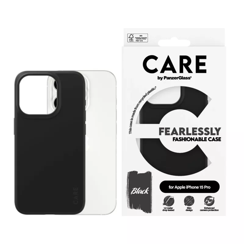 PanzerGlass CARE™ by ® kotelo musta iPhone 15 Pro
