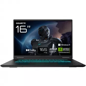 GIGABYTE GAMING A16 3WHK3DE894SH kannettava AMD Ryzen™ 7 260 40,6 cm (16 inch) WUXGA 16 GB DDR5-SDRAM 1 TB SSD NVIDIA GeForce RTX 5070 Wi-Fi 6E (802.11ax) Windows 11 Home musta