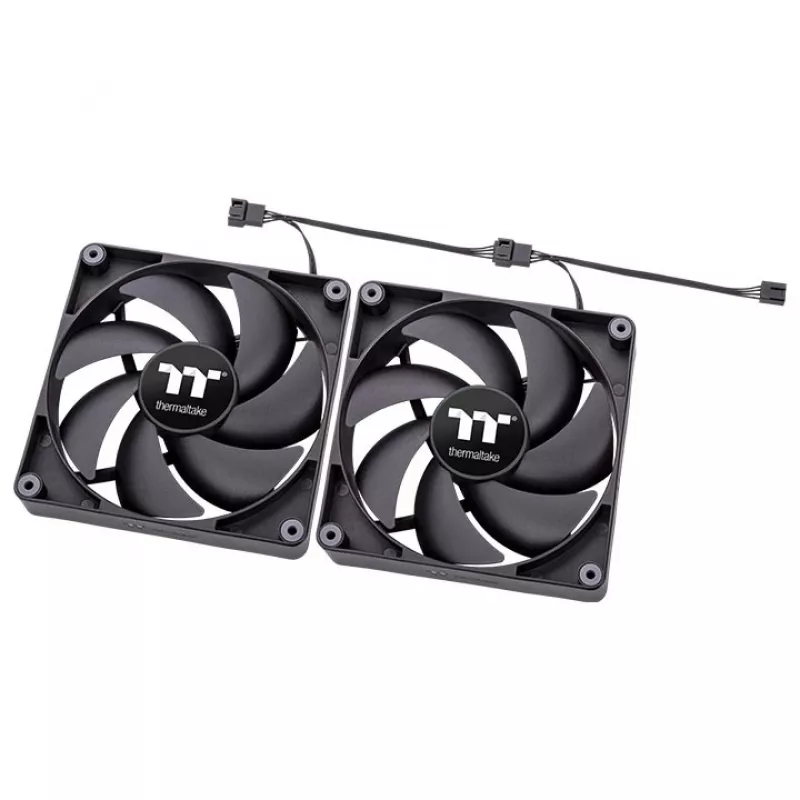 THERMALTAKE PC-tuuletin - CT120 - 12 cm - musta - 2 kpl:n pakkaus