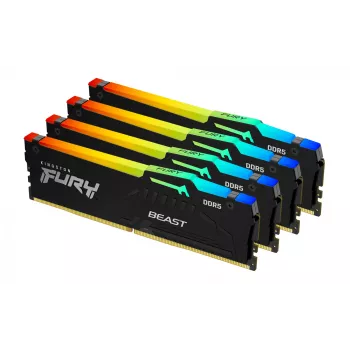 Kingston Technology FURY Beast 128GB 5200MT/s DDR5 CL40 DIMM (4 kpl:n sarja) RGB XMP