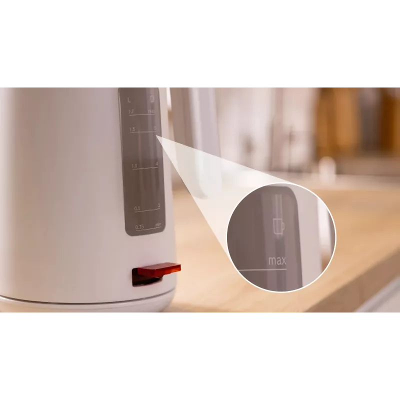 Bosch TWK2M161 vedenkeitin, 1,7 l, 2400 W, valkoinen, muovikotelo, 360°-jalusta