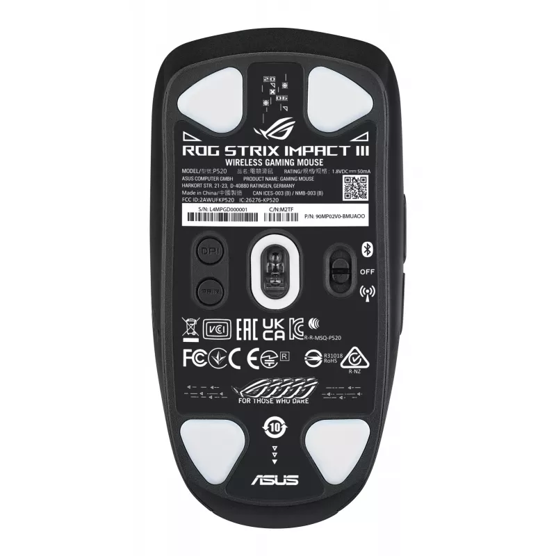 ASUS ROG Strix Impact III Wireless hiiri pelikäyttöön molempikätinen RF langaton + Bluetooth optinen 36000 DPI