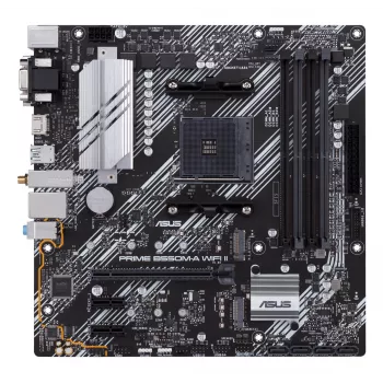 Emolevy ASUS PRIME B550M-A WIFI II micro ATX — AMD B550, kanta AM4, DDR4, 4 DIMM, Wi‑Fi 6, Bluetooth 5.2, 2x M.2, HDMI 2.1