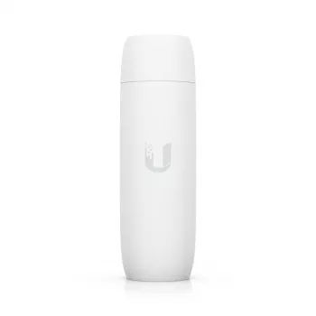 PoE-sovitin UBIQUITI UACC-ADAPTER-POE-USBC — 48V tulo, 5V 0,25A lähtö, kompakti 30,4×30,4×95mm, valkoinen
