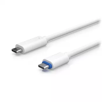 PoE-sovitin UBIQUITI UACC-ADAPTER-POE-USBC — 48V tulo, 5V 0,25A lähtö, kompakti 30,4×30,4×95mm, valkoinen