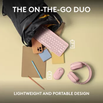Logitech Pebble 2 Combo langaton näppäimistö ja hiiri pinkki QWERTY