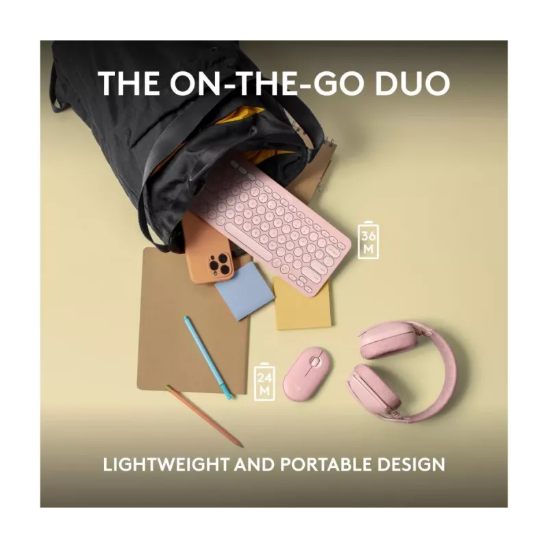 Logitech Pebble 2 Combo langaton näppäimistö ja hiiri pinkki QWERTY
