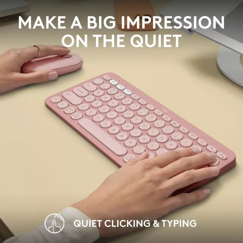 Logitech Pebble 2 Combo langaton näppäimistö ja hiiri pinkki QWERTY