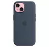 Suojakotelo Apple iPhone 15 silikoni MagSafe Storm Blue