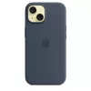 Suojakotelo Apple iPhone 15 silikoni MagSafe Storm Blue