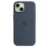 Suojakotelo Apple iPhone 15 silikoni MagSafe Storm Blue