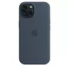 Suojakotelo Apple iPhone 15 silikoni MagSafe Storm Blue