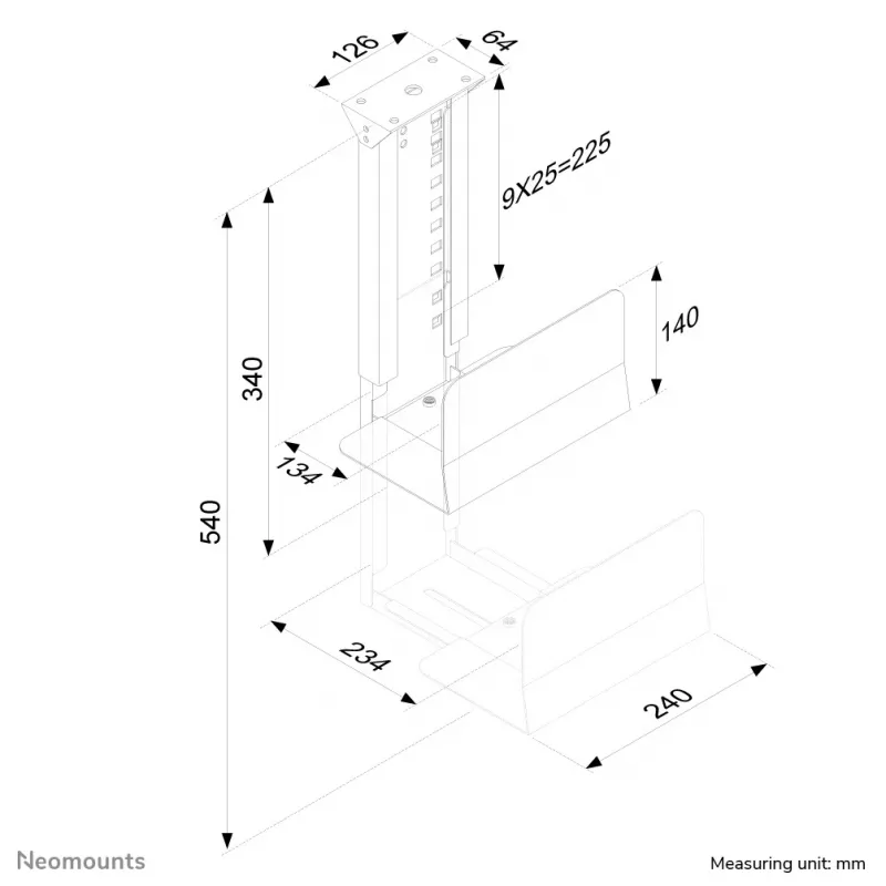 Neomounts CPU-D200SILVER tietokoneen teline - max 30 kg - yleismalli