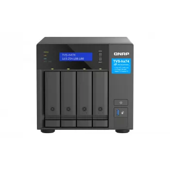 QNAP TVS-H474 NAS-torni Intel® Pentium® G7400 8 GB DDR4 0 TB QuTS hero Black