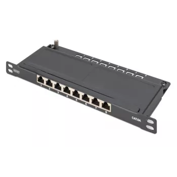DIGITUS patch-paneeli CAT6A suojattu, 8-porttinen 1/2U, 10