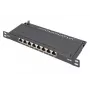 DIGITUS patch-paneeli CAT6A suojattu, 8-porttinen 1/2U, 10 inch telineasennus, musta RAL 9005