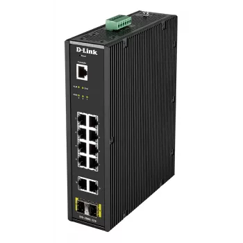 D-Link 12-porttinen L2 Industrial Smart Managed -kytkin 10 x 1GBaseT(X) & 2 x SFP