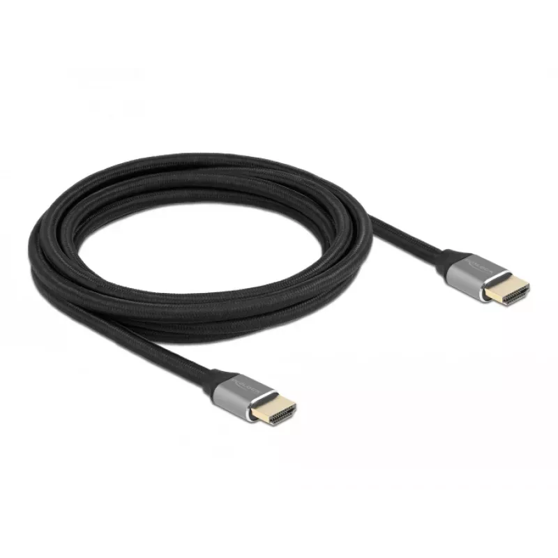 DELOCK Ultra High Speed HDMI-kaapeli - A-uros / A-uros - 48 Gbps 8K 60 Hz - 3 m - harmaa