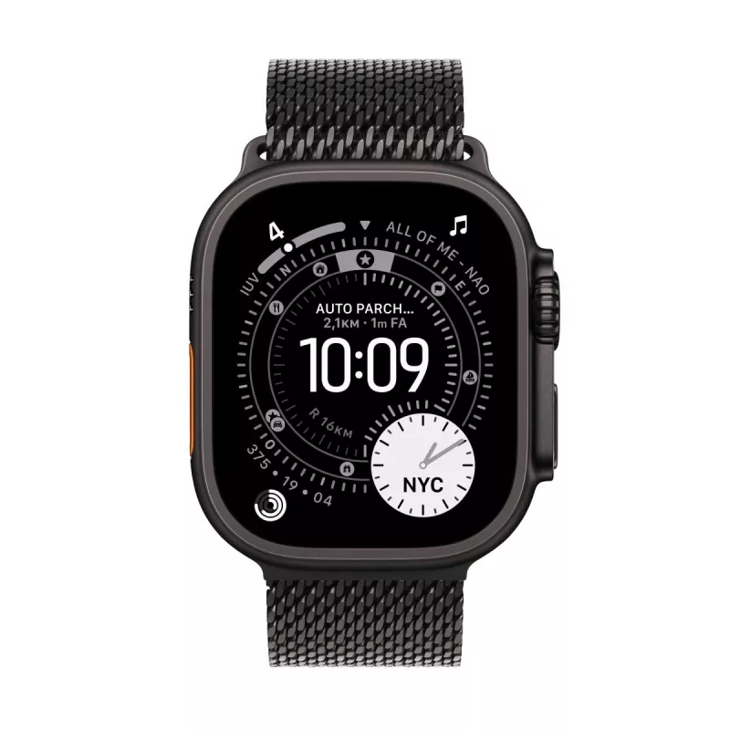 APPLE Watch Ultra 3 GPS + Cellular 49 mm musta titaanikotelo ja musta Titan-Milanese Loop Sma
