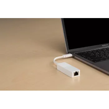 D-Link USB-C - Gigabit Ethernet -sovitin, johdollinen, USB Type-C, Ethernet, 1000 Mbit/s, valkoinen