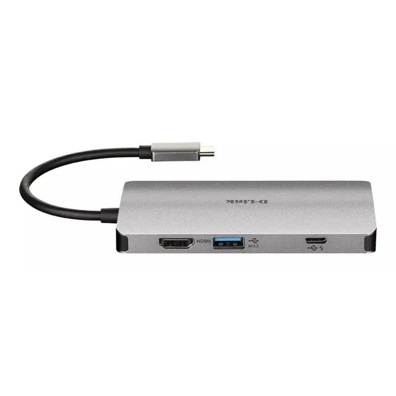 D-Link 8-in-1 USB-C -keskitin HDMI/Ethernet/kortinlukija/Power Delivery