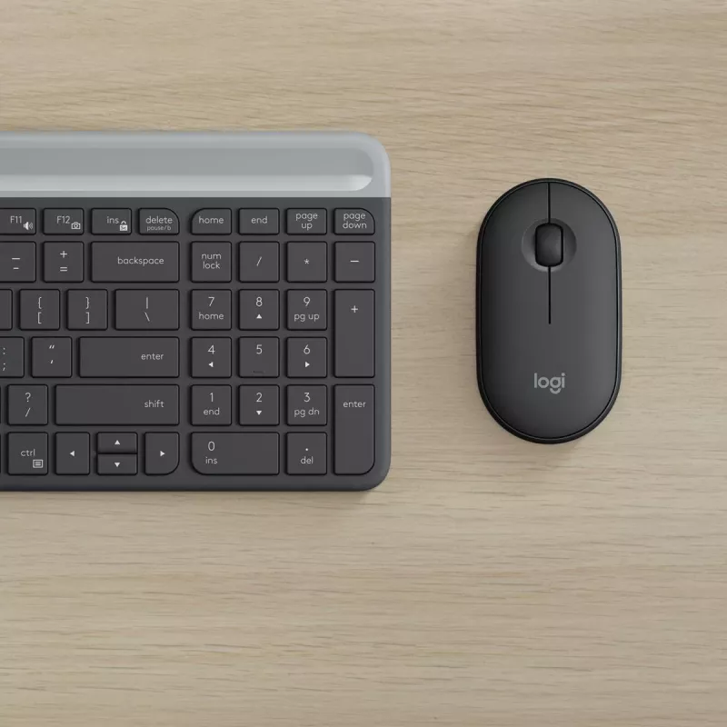 LOGITECH ohut langaton näppäimistö- ja hiirisarja MK470 - grafiitti - AZERTY belgia