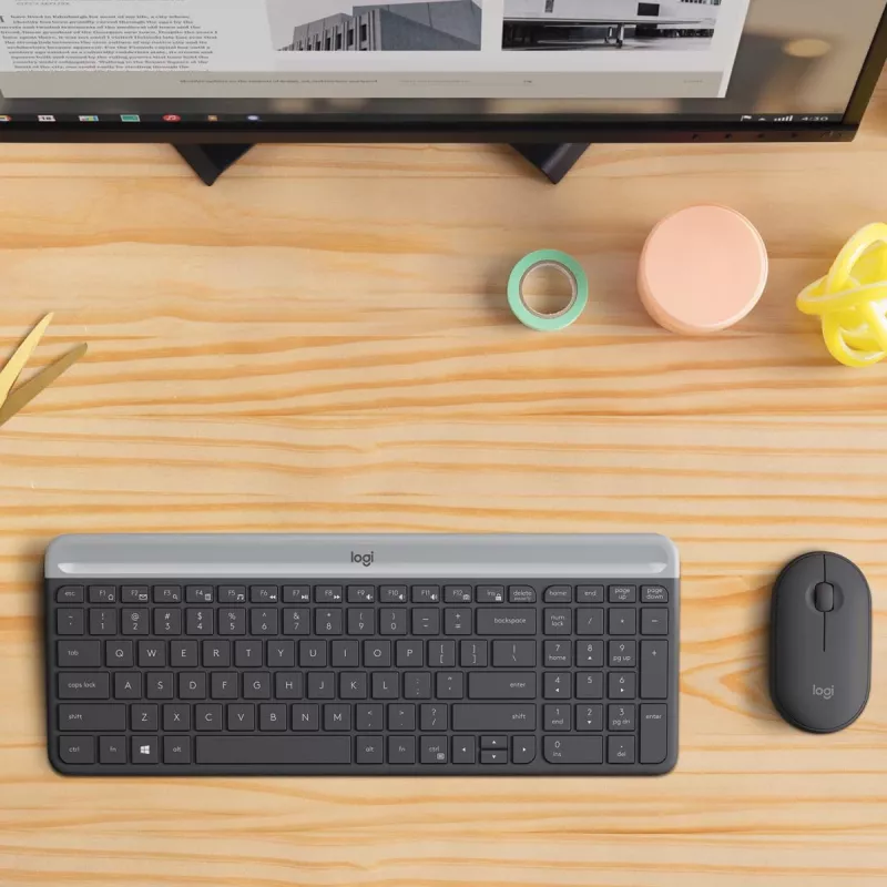 LOGITECH ohut langaton näppäimistö- ja hiirisarja MK470 - grafiitti - AZERTY belgia
