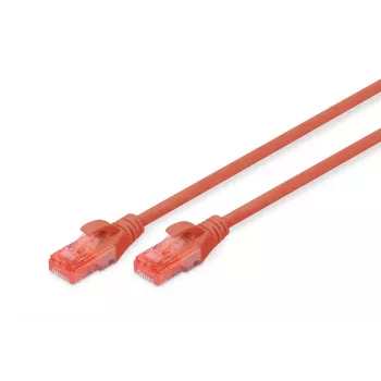 DIGITUS patch-kaapeli kuparijohdin – CAT6 – U/UTP – Snagless – 2 m – punainen