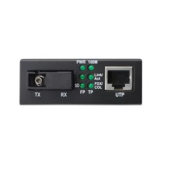 DIGITUS mediakonvertteri, singlemode, BiDi, WDM Gigabit Ethernet, Tx1310nm / Rx1550nm SC-liitin, jopa 20 km