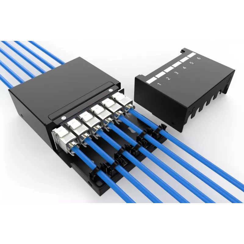 DIGITUS Consolidation Point Box – 6 porttia Keystone-moduulit älykkäällä kaapelinhallinnalla