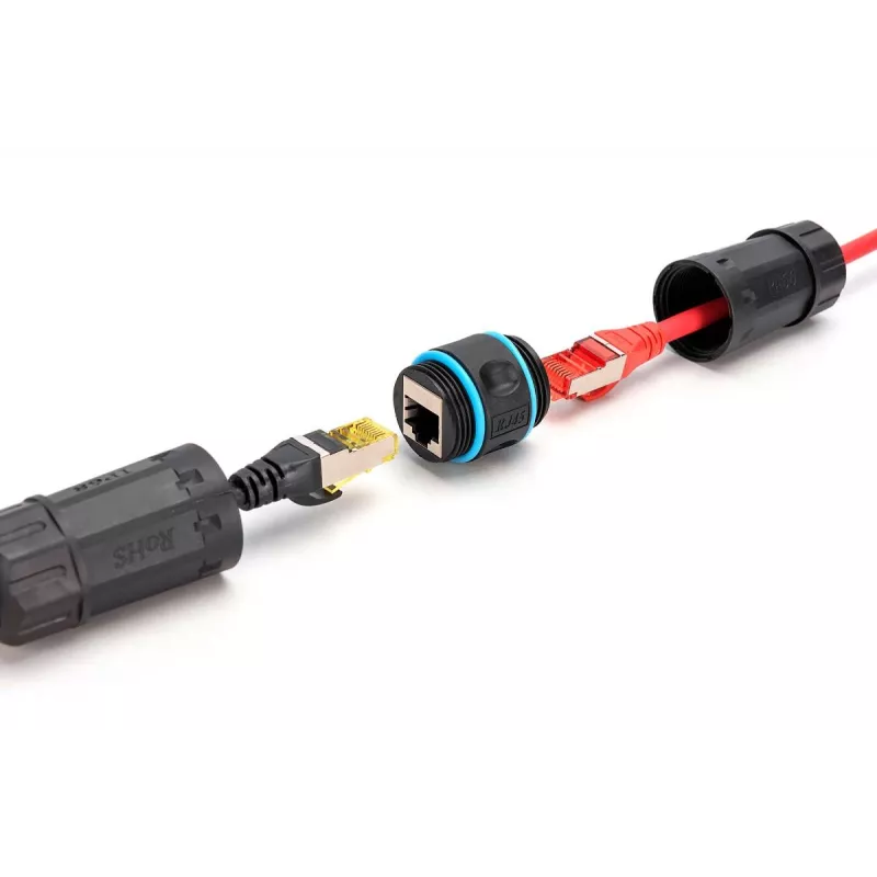 Digitus DN-93905-OD CAT 6A ulkokäyttöön tarkoitettu RJ45-jatkoliitin, IP68, musta