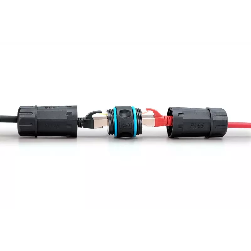 Digitus DN-93905-OD CAT 6A ulkokäyttöön tarkoitettu RJ45-jatkoliitin, IP68, musta