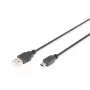 DIGITUS USB 2.0 -liitäntäkaapeli, Type-A - Mini B (5-napainen) M/M, 1m, USB 2.0 -yhteensopiva, musta