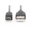 DIGITUS USB 2.0 -liitäntäkaapeli, Type-A - Mini B (5-napainen) M/M, 1m, USB 2.0 -yhteensopiva, musta