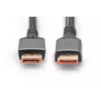 DIGITUS PREMIUM DisplayPort 2.1 -liitäntäkaapeli - M/M 1m 16K UHD 80G alumiinikotelo