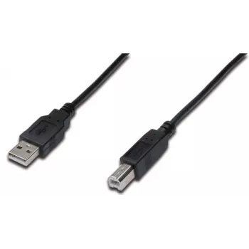 DIGITUS USB-liitäntäkaapeli, tyyppi A - B M/M, 3 m, USB 2.0, musta