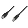 DIGITUS USB-liitäntäkaapeli, tyyppi A - B M/M, 3 m, USB 2.0, musta