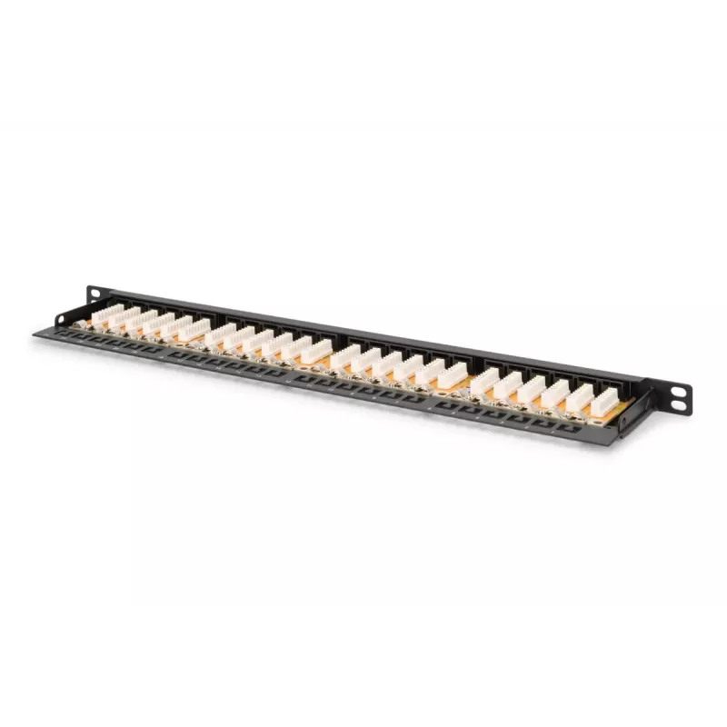 DIGITUS patch-paneeli CAT6 suojaamaton 24-porttinen sulkimella - musta