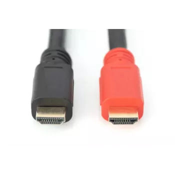 DIGITUS HDMI High Speed -liitäntäkaapeli, tyyppi A, kultaliitännöin M/M, 30 m Full HD, CE, kulta musta