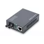 DIGITUS mediakonvertteri, multimode 10/100Base-TX – 100Base-FX, sis. virtalähteen, ST-liitin, jopa 2 km
