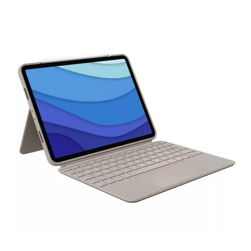 LOGITECH Combo Touch – sand iPad Pro 11 inch (1., 2., 3. gen.) – saksa – QWERTZ