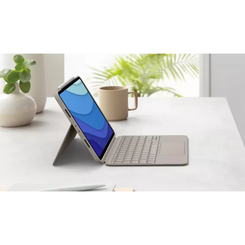 LOGITECH Combo Touch – sand iPad Pro 11 inch (1., 2., 3. gen.) – saksa – QWERTZ