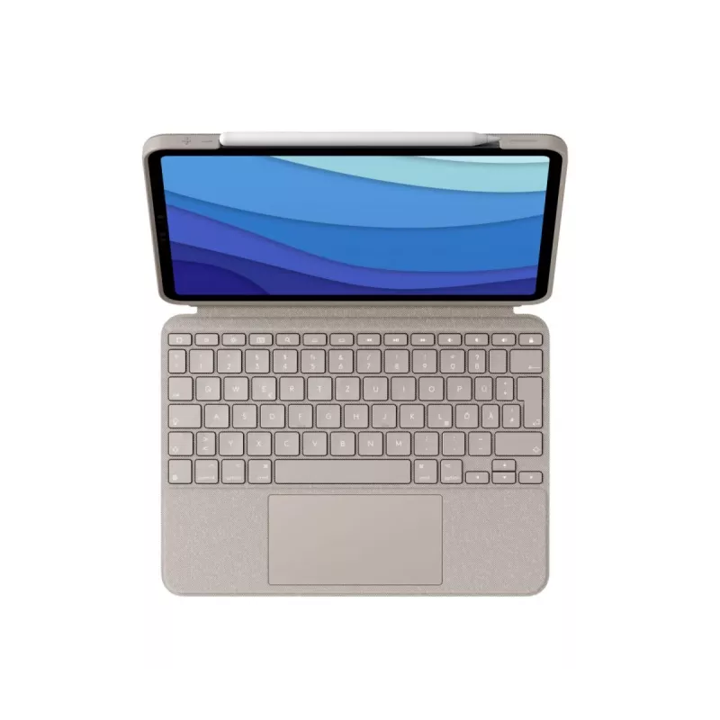LOGITECH Combo Touch – sand iPad Pro 11 inch (1., 2., 3. gen.) – saksa – QWERTZ