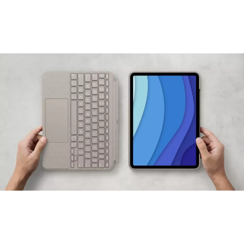 LOGITECH Combo Touch – sand iPad Pro 11 inch (1., 2., 3. gen.) – saksa – QWERTZ