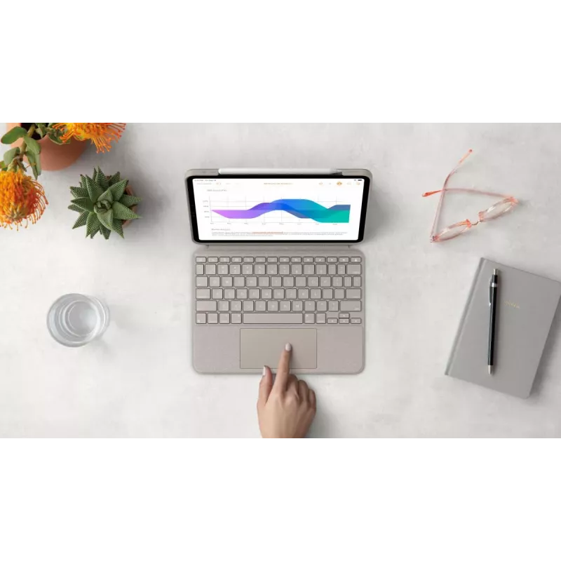 LOGITECH Combo Touch – sand iPad Pro 11 inch (1., 2., 3. gen.) – saksa – QWERTZ