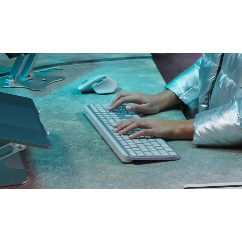 LOGITECH MX Keys S näppäimistö Blassgrau Qwertz Suisse