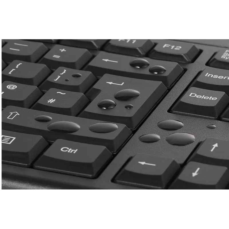 Kensington K75562DE, langaton, RF Wireless, kalvo, QWERTZ, musta, hiiri mukana