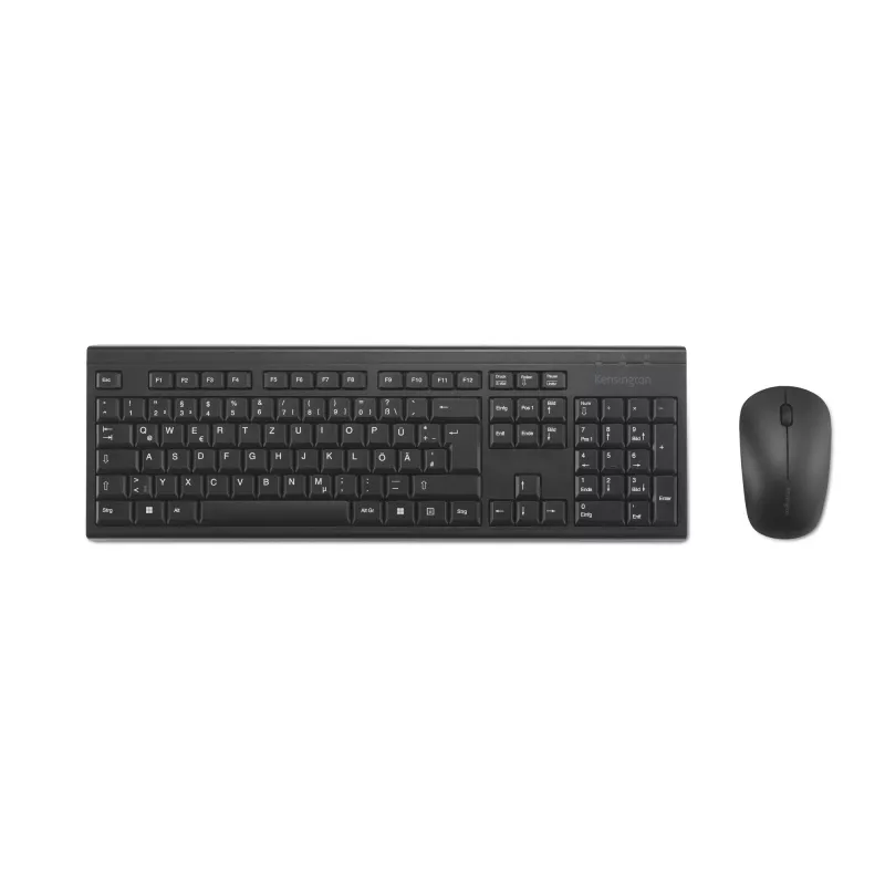 Kensington K75562DE, langaton, RF Wireless, kalvo, QWERTZ, musta, hiiri mukana