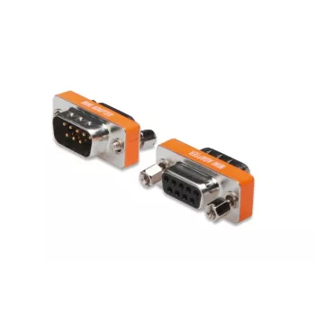 DIGITUS nullmodem-sovitin, D-Sub9 metallikotelo, M/F, kuusioruuveilla